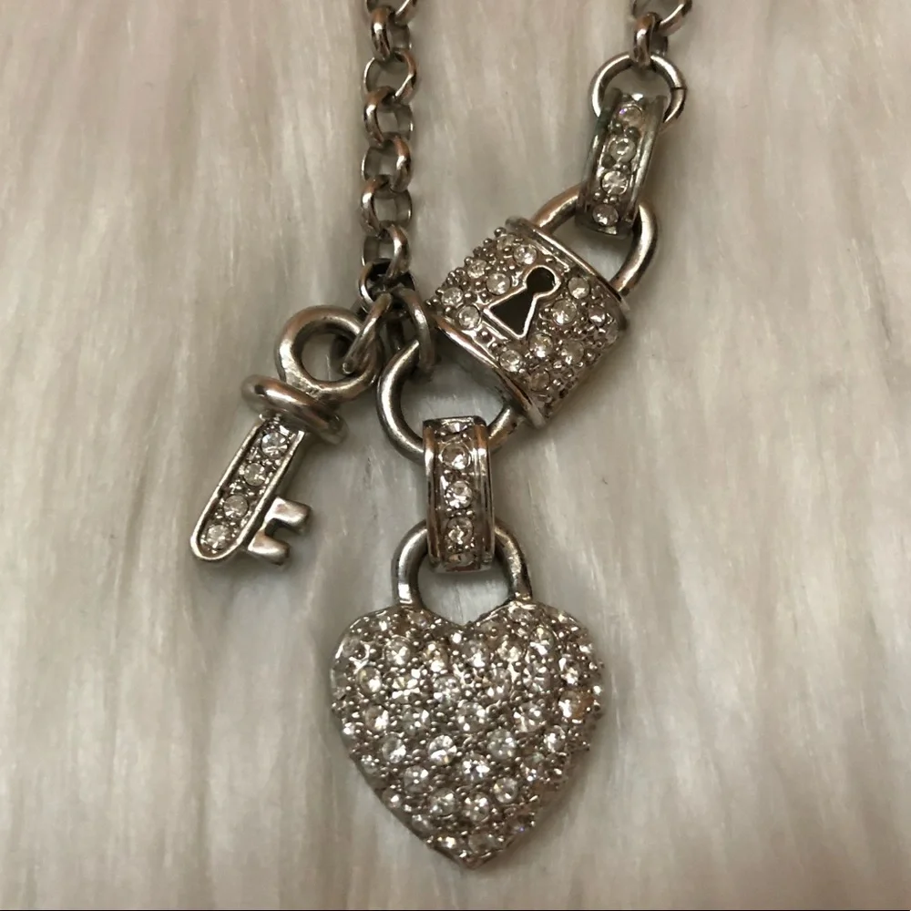 Authentic Landau Swarovski Crystal Silver Necklace